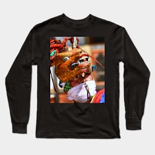 Masked Monk #1, Tashiling Festival, Eastern Himalayas, Central Bhutan Long Sleeve T-Shirt